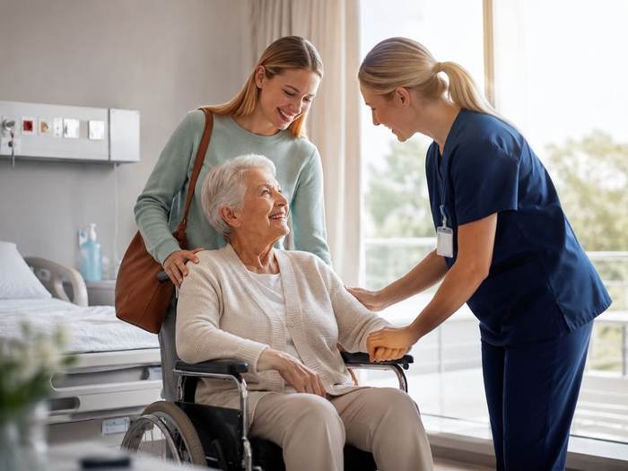 First Guardian Health Group nurse supporting a client with hospital discharge planning in Clyde North